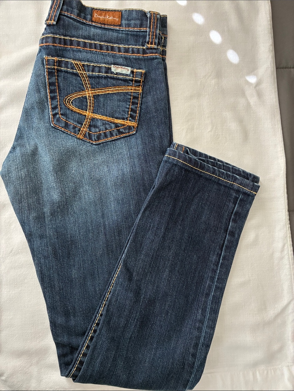 David Kahn Dark Blue Skinny Jeans with Contrast Stitching